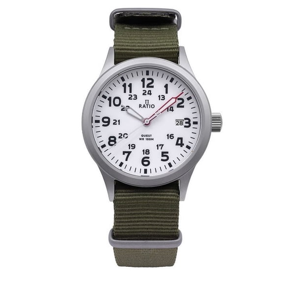 Reloj Ratio Quest para Hombre Edición Lewis & Clark Correa de Nylon Zafiro Cuarzo 100 m de 40 x 9.10 mm
