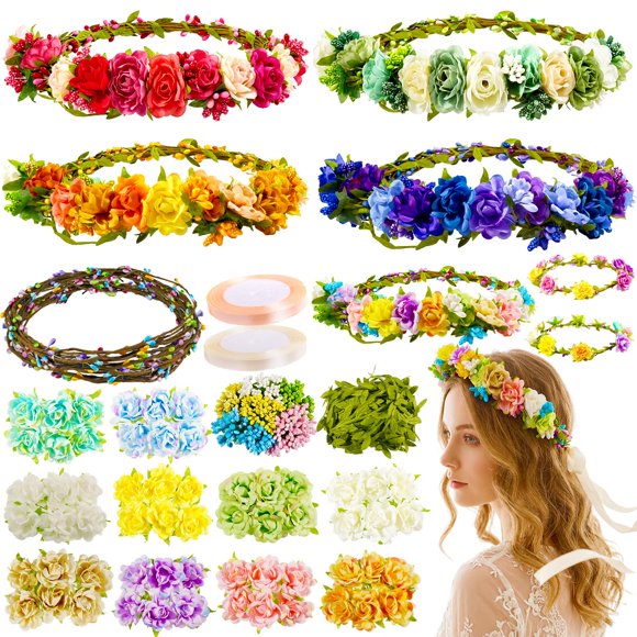 Kit DIY de corona de flores y guirnalda Pattyeer 153 piezas