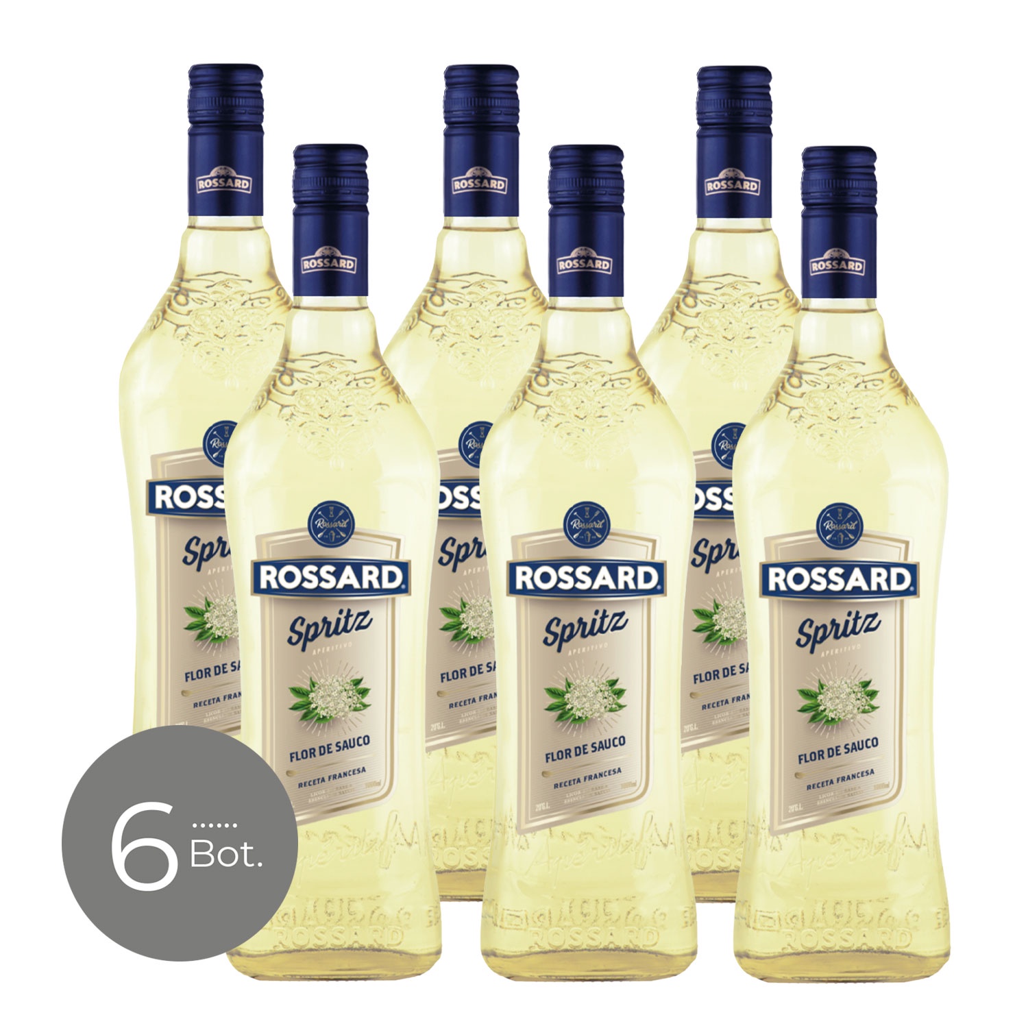 Rossard - Pack X 6 Licor Spritz Flor De Sauco - Licor 1000 Cc