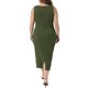 thumbnail image 5 of Agnes Orinda Trajes de Halloween Vestido de Mujer Tallas Grandes Vestido de Verano Sin Mangas Cuello Cuadrado Ajustado Cóctel Vestido de Tirantes 1X Verde Militar, 5 of 8