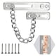 thumbnail image 5 of Protector de puerta con cadena y cerradura, cerradura de cadena con botón de presión, antirrobo, de acero inoxidable 304, sin perforaciones, para puerta corredera de dormitorio de hotel., 5 of 8