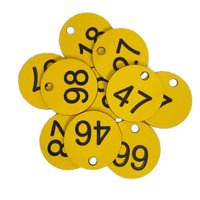 Ioensy - 100X Número De Etiqueta De Número Portátil 1-100 Para Llaves De Dormitorio De Almacén De Hotel Palabra Amarilla + Negra