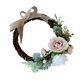 thumbnail image 2 of corona de flores artificiales de ratán puerta de la puerta corona decoración de la boda crema, 2 of 5