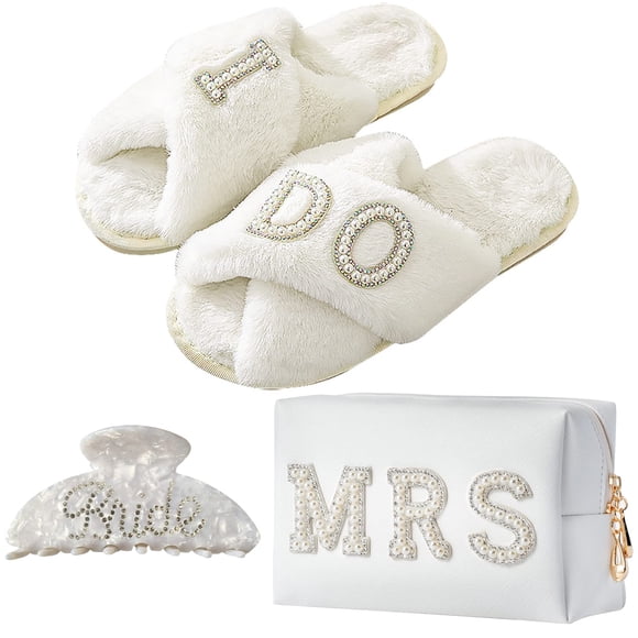 Set de regalo Tifoda Bride To Be Bride, bolsa de maquillaje I Do Spantuflas