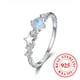 thumbnail image 1 of High Quality 925 Sterling Silver Ring with Round Moonstone and Cute Star Design - Perfect for Daily Outfits and Multi-Sizes, 1 of 4