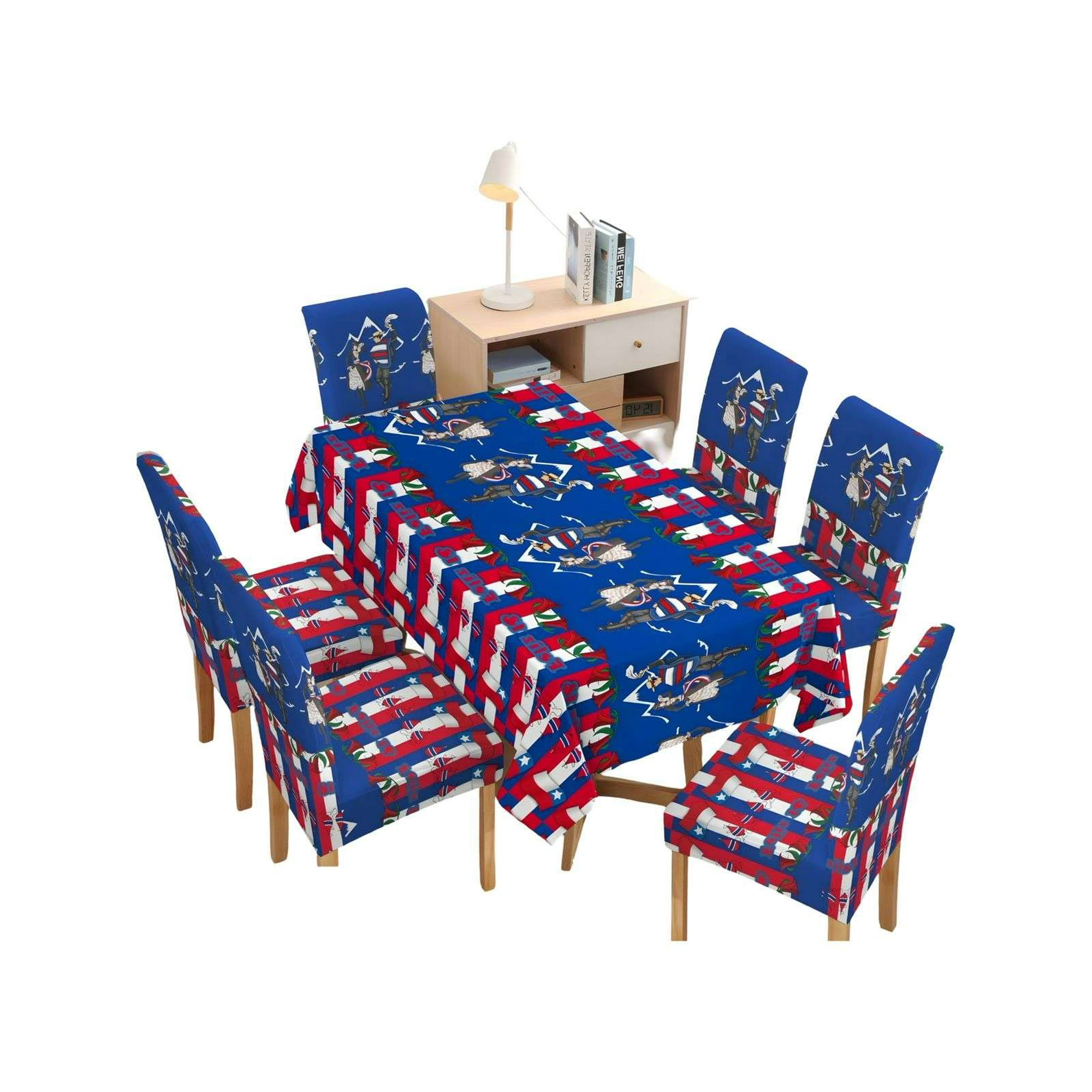 Tengfei - Mantel Fiestas Patrias Con 6 Fundas De Sillas