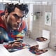 thumbnail image 1 of Legado de Superman-theme 4-Piece Shower Curtain Set with Rugs, Waterproof Bathroom Decor Set Includes Bath Mat, U-Shaped Rug, Toilet Lid Cover and Curtain with Hooks, 1 of 6