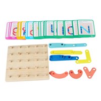 Magideal - Número De Madera Construcción De Rompecabezas Forma Reconocimiento De Color Bloques De Apilamiento Juguete Tablero De Clavijas Educativo Para