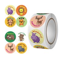 Bothyi - 500 Piezas Pegatinas Redondas De Animales Pegatinas Motivadoras 1"" Para Aula Estilo A
