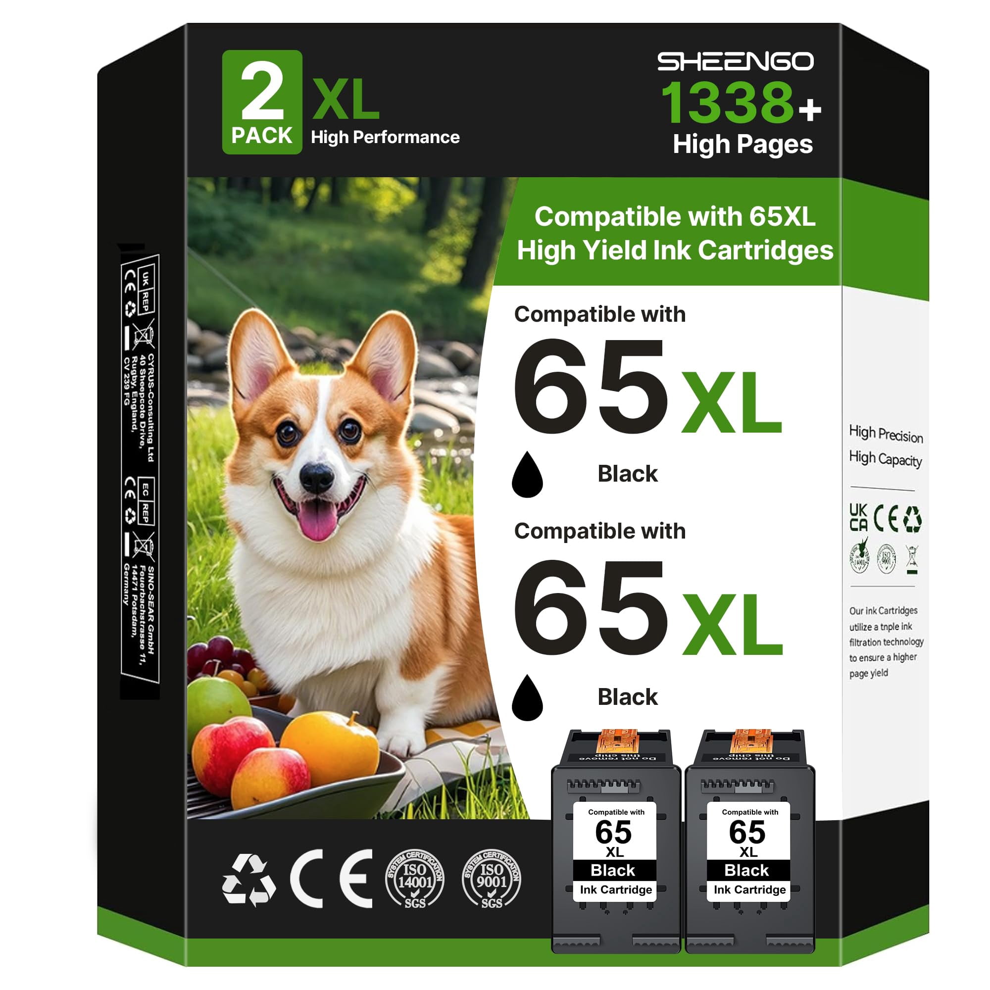 Cartucho De Tinta Sheengo 65xl 65 Xl Negro Para Impresoras Hp