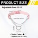 thumbnail image 2 of Gargantillas de Cuero PU, Gargantillas de Corazón de Amor Collar Gótico Punk Grunge Emo para Mujeres, Negro/Plata Rosa, 2 Piezas, 2 of 6