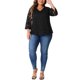 thumbnail image 2 of Agnes Orinda Blusas de Encaje para Mujer Tallas Grandes Manga 3/4 Cuello en V Casual Elegante 2X Negro, 2 of 6