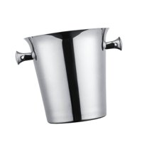 Magideal - Cubo De Acero Inoxidable De 2L Para Fiestas Y Bares, Enfriador De Bebidas Duradero; Caja De Hielo Brillante Led Para Clubparty ~ 2L, Plateado. Astilla