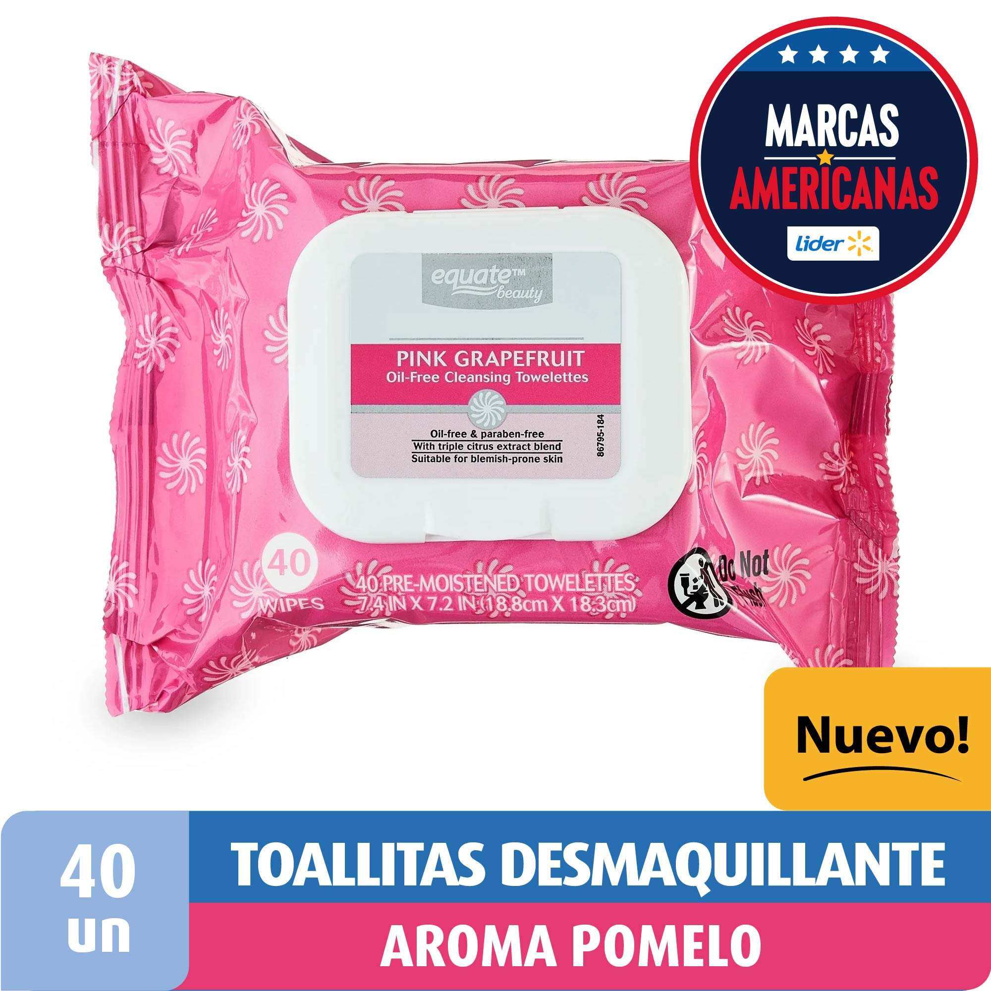 Toallitas Desmaquiilantes Aroma Pomelo 40 Un Equate