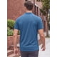 thumbnail image 3 of INSPIRE CHIC Camisetas de Manga Raglán con Cremallera y Pliegues para Hombre, Casual y Elásticas, 2XL Azul, 3 of 5