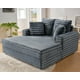 thumbnail image 1 of Chaise Lounge VanAcc tapizado de felpa de 135 cm, color gris, 1 of 3