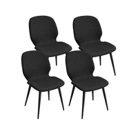 Habita2 Chile - Pack 4 Sillas De Comedor Con Tapiz Lino Gabriel- Negro