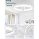thumbnail image 1 of Ventilador de techo LEDIARY de 20 pulgadas con luz, control remoto y app, DC, blanco, 1 of 3