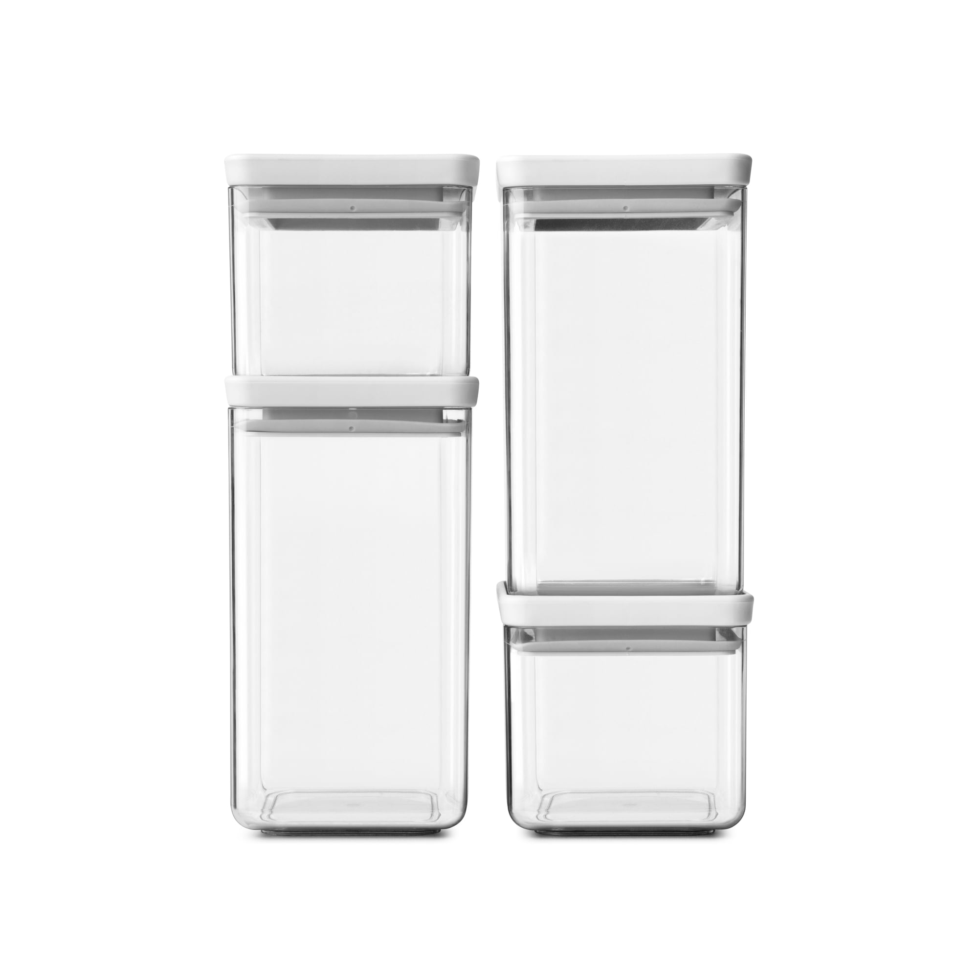 Brabantia - Juego De 4 Contenedores Cuadrados Tasty+ White