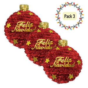 Genérico - Pack 3 Colgante Esfera Adorno Para Puerta De Navidad 2025