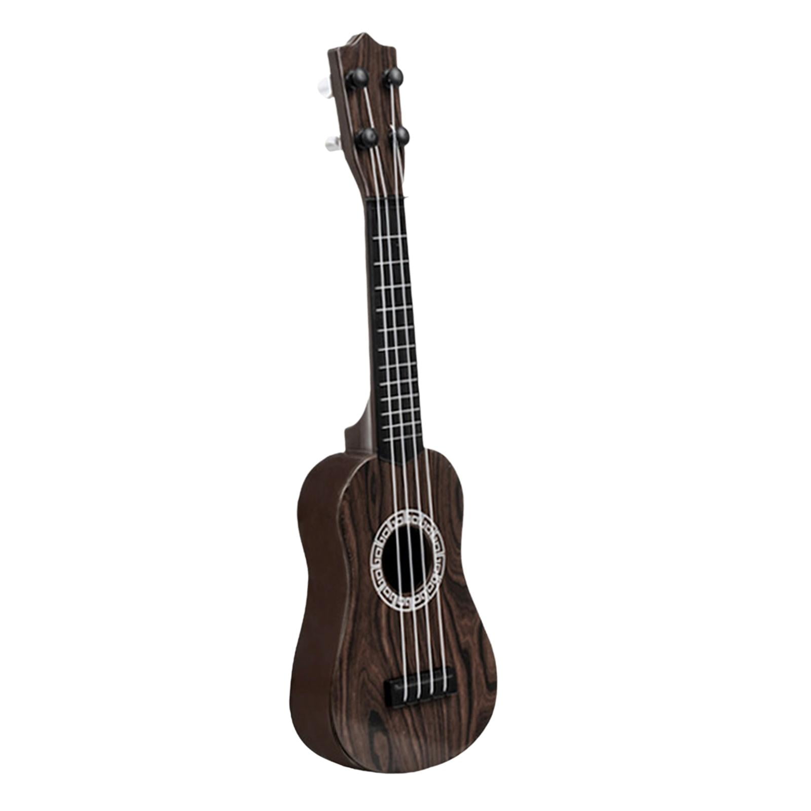 Magideal - Ukelele De Juguete Para Niños, Mini Guitarra De 4 Cuerdas Para Niños, Habilidades Clásicas, Mejora De La Música, Dados De Juguetes Educativos Para Niñ , Castaño Oscuro Marron Oscuro