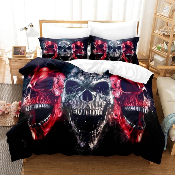ed Diablo Caput Mortuum Skeleton Bedding Set Down Quilt Cover With Pillowcase Double