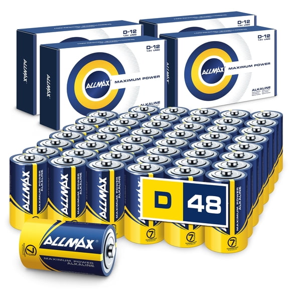 Batería alcalina Allmax D de máxima potencia de 1,5 V (48 unidades)