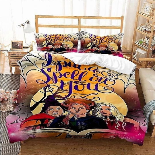 Yingd - Hocus Juego De Ropa De Cama Pocus Para Niños Y Niñas Tamaño Individual Y Queen Funda Nórdica Funda De Almohada Cama Para Niños Y Adultos Moda Hogar Textiles Textiles