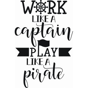 Rienda Libre Graphics - Decomural Work Like A Captain Pirate Ws-46363