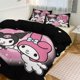 thumbnail image 2 of Kuromi & My Melody Duvet Cover Set 3 Piece Bedding Set Double Sided Printing Decorative Comforter Cover Set, 2 of 5