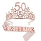 thumbnail image 1 of Banda para el cabello con corona y banda para el 50.º cumpleaños para mujer, 1 of 5
