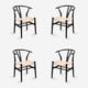 thumbnail image 1 of Pack 4 Sillas De Comedor Wishbone Madera Negro, 1 of 7