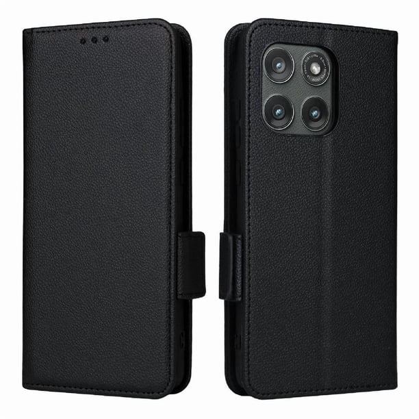 Funda Cartera para Motorola MOTO Edge Gen 6 Tapa Flip con Ranuras y Soporte Negro