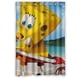 thumbnail image 1 of Cortina de ducha de esponja con dibujos de Squarepants, juego de cortina de baño con ganchos, tamaño 48 x 72 pulgadas, 1 of 3