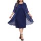 thumbnail image 1 of Agnes Orinda Disfraces de Halloween Vestidos de Cóctel de Talla Grande para Mujeres Vestido de Invitada de Boda con Superposición de Capa de Malla de Lentejuelas Cuello Redondo Midi Lápiz Azul Marino, 1 of 7
