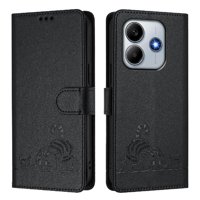 Funda Tipo Cartera Foxdock Para Xiaomi Poco M7 Pro 5G Con Soporte, Ranuras, Rfid, Diseño De Gato