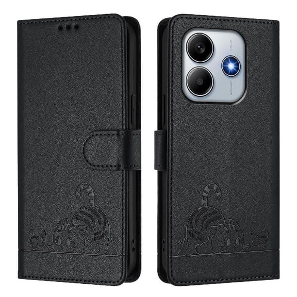 Funda tipo cartera FOXDOCK para Xiaomi Poco M7 Pro 5G con soporte, ranuras, RFID, diseño de gato