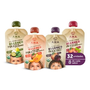Ama Time - Pack 32 Compotas Mix Frutas Y Vegetales Organicos