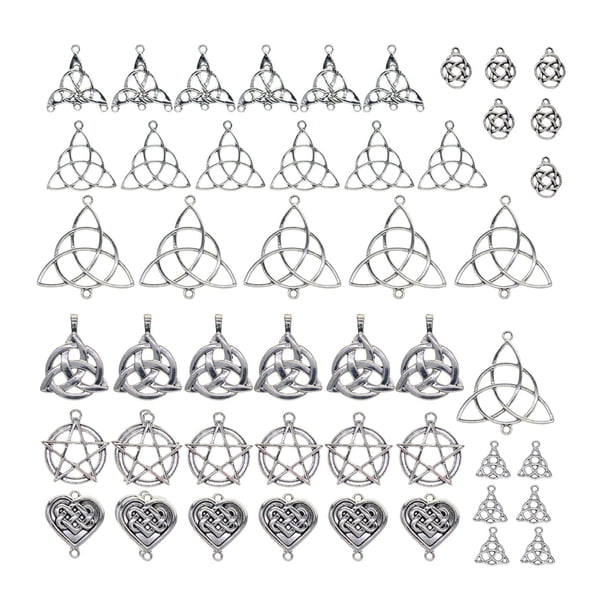 48 Piezas De Abalorios De Nudo Celta Conector DIY Colgantes Pendientes Para La Fabricación De Joyas