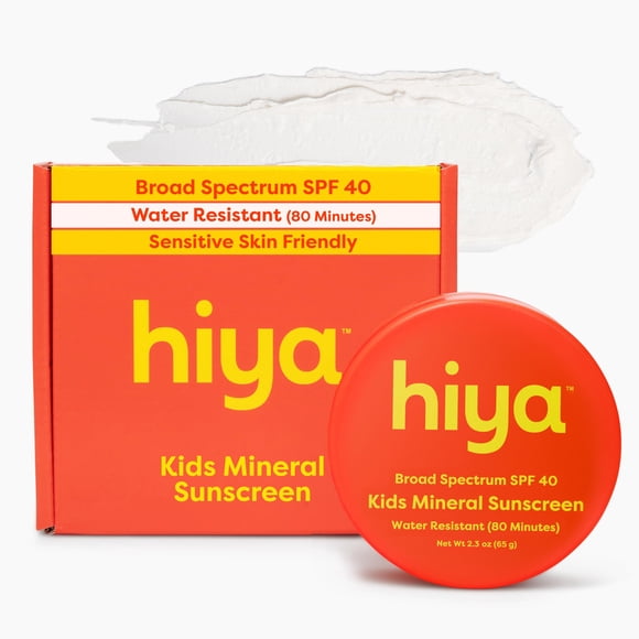 Protector solar mineral HIYA SPF 40 para niños, resistente al agua por 80 minutos