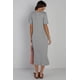 thumbnail image 3 of Saronite Vestido Midi Básico de Rayón de Manga Corta, Gris Jaspeado (para Mujer), 3 of 3