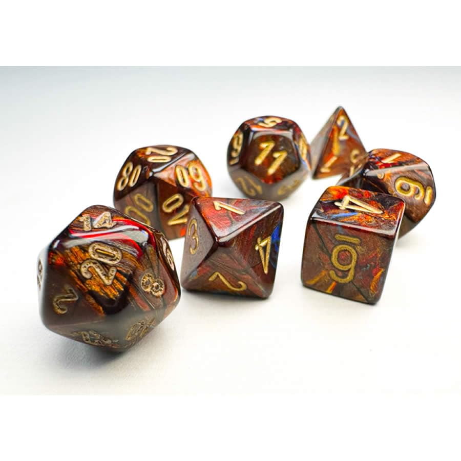 Wondertrail - Miniescarabajo De Sangre Azul De Dice Chessex Con Números Dorados De 10 Mm