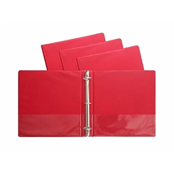 Carpeta de 3 anillas Value Binder 4 cm Rojo – Pack de 4