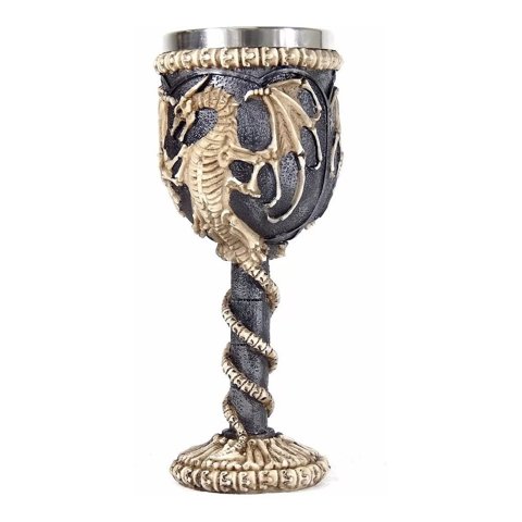 Genérico - Copa Cáliz Esqueleto Dragón Resina 3D Acero
