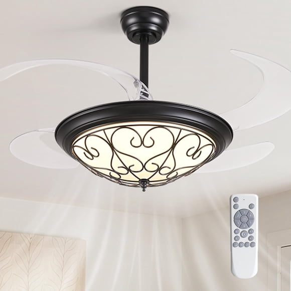 Ventilador de techo APBEAMLighting 122 cm negro LED regulable