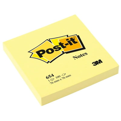 Nota Adhesiva 3M Post-It 654 Amarillo 76X76 Mm 100 Hojas 1 Un Post It