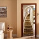 thumbnail image 4 of 2pcs, Door Stickers Self-adhesive Door Sticker Creative Retro 3D Staircase Bedroom Door Decoration Wallpaper 30.3*78.7 Inches, 4 of 4