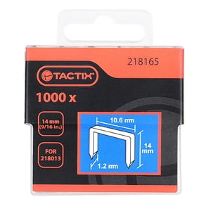 Tactix - Grapa Delgada Trabajo Pesado 1000 Piezas 10 6 X 14 Mm