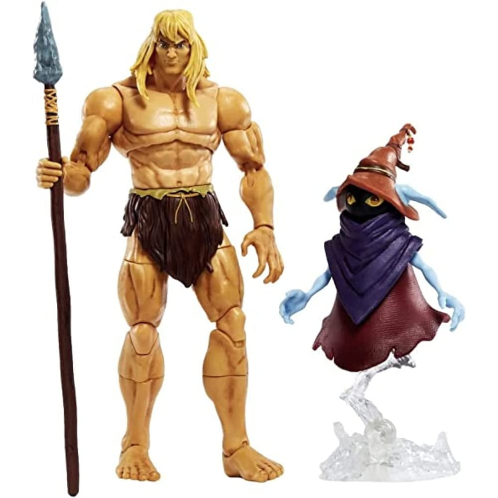 Masters Of The Universe Revelation Figura De Acción Savage He-man Con Más De 30 Articulaciones Articuladas, 3 Armas, Arnés Y Figura Orko Con Base 'flotante', Regalo Coleccionable Motu De 7 Pulgadas
