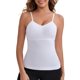 thumbnail image 1 of INSPIRE CHIC Camisola sin costuras para mujer con control de abdomen y sujetador incorporado, ajuste delgado, camiseta moldeadora de cuerpo, XXL, blanco, 1 of 6